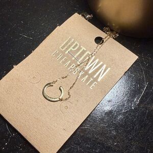 Gold Crescent Necklace - letter C
NWT